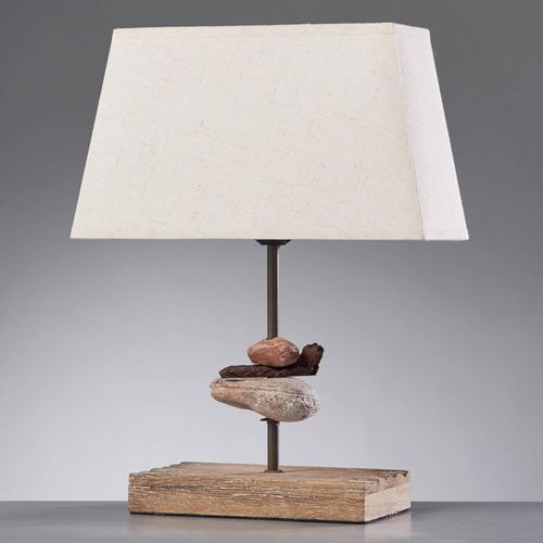 Lampe À Poser Seregon Abat-Jour Tissu, Haut 39 Cm
