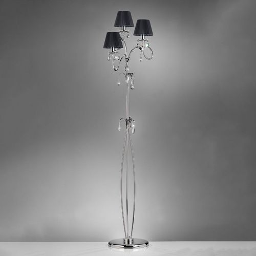 Lampadaire Jacqueline, À 3 Lampes, Noir