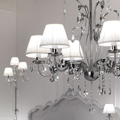 Lustre Jacqueline À 6 Lampes, Blanc