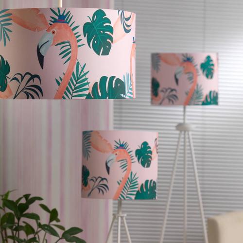 Lampadaire Flamingo, Abat-Jour Tissu Multicolore