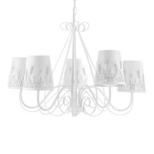 Lustre Spiga 5 Abat-Jour En Tissu Décor Épis