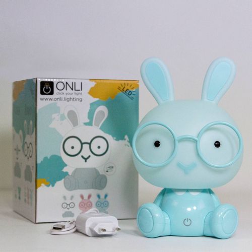 Lampe À Poser Led Bunny Pour Enfants, Bleu Clair