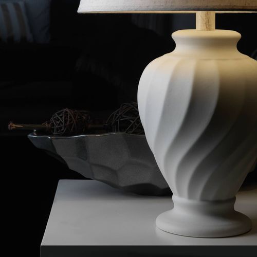 Lampe À Poser Vortice En Céramique, Blanche