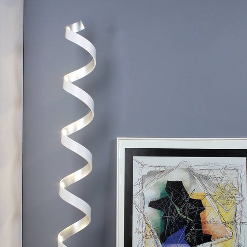 Lampadaire Led Helix Hauteur 152 Cm, Blanc-Argenté