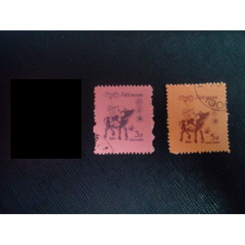 Timbre Vietnam Yt 568 - 569 Nouvel An Chinois 1985 - Année Du Buffle, Année Du Buffle 1985 ( 061105 )