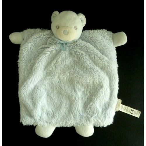 Doudou Ours Plat Kaloo Bleu Noeud