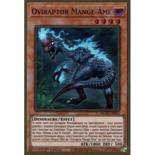 Yu-Gi-Oh! - Mged-Fr015 - Oviraptor Mange-Âme - Premium Gold Rare 1ère Édition
