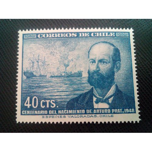 Timbre Chili Yt 220 Arturo Prat Chacón Et Bataille Navale D'iquique 1948 ( 071105 )