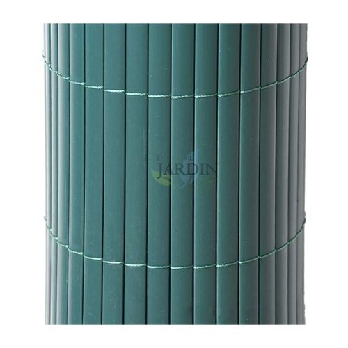 Canisse Synthétique Pvc Simple 1 X 5 M Avec Cannes Entières Vert Forcé, Brise-Vue Pour Jardins, Balcons Et Clôtures