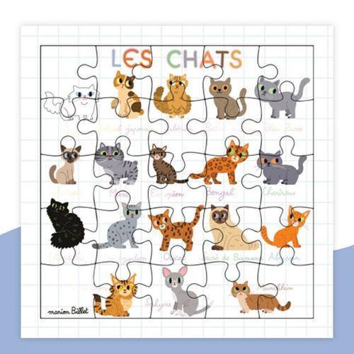 Carte Puzzle Les Chats Editions Cartes D'art