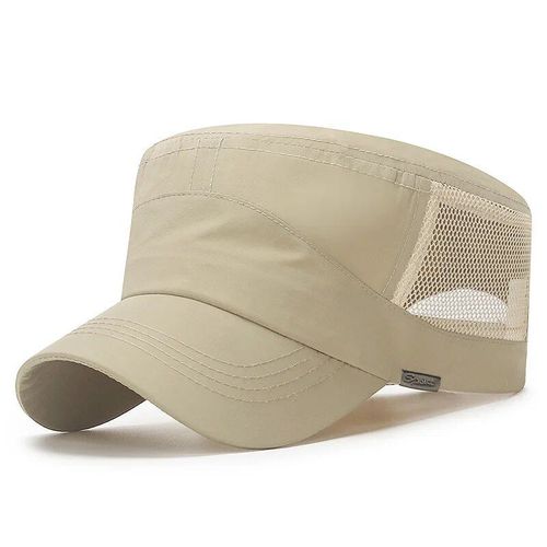 Casquette De Baseball En Maille À Vaccage Rapide Pour Homme,Fine,Dehors,Père,Pêche,Crème Solaire,Bord Incurvé,Voyage,Soleil,Haut Pio,Chapeau Militaire,Été,A34 - Type Beige