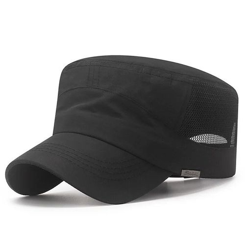 Casquette De Baseball En Maille À Vaccage Rapide Pour Homme,Fine,Dehors,Père,Pêche,Crème Solaire,Bord Incurvé,Voyage,Soleil,Haut Pio,Chapeau Militaire,Été,A34 - Type Black