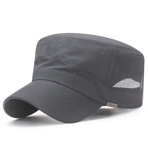 Casquette De Baseball En Maille À Vaccage Rapide Pour Homme,Fine,Dehors,Père,Pêche,Crème Solaire,Bord Incurvé,Voyage,Soleil,Haut Pio,Chapeau Militaire,Été,A34 - Type Dark Gray