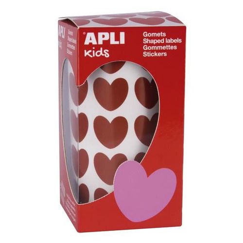 Gommettes Rouleau Coeur 20x18 Mm Rouge X 900 - Apli Agipa