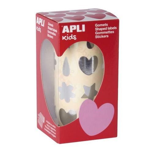 Gommettes Rouleau Fleur Goutte Étoile Coeur Argent X 720 - Apli Agipa