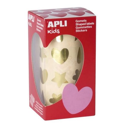 Gommettes Rouleau Fleur Goutte Étoile Coeur Or X 720 - Apli Agipa