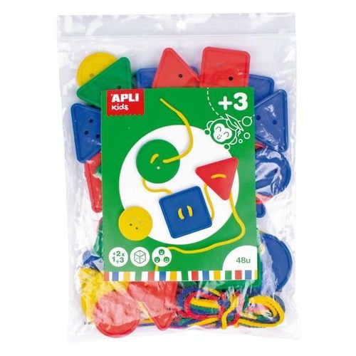 Apli Kids - Boutons De Laçage - Bleu, Jaune, Rouge, Vert