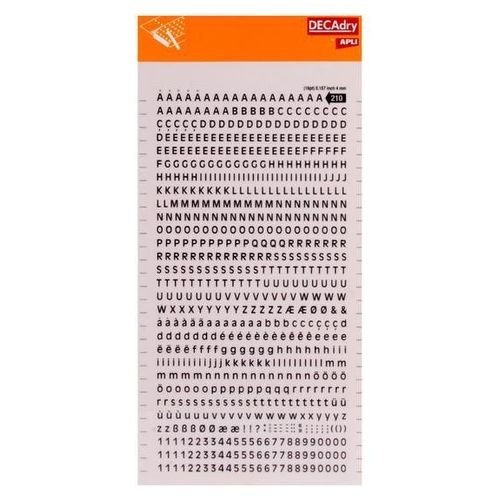 Lettres Alphabet Et Chiffres Transfert Noir 4mm
