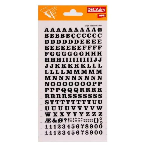 Lettres Alphabet Et Chiffres Transfert Noir 6mm Police Épaisse
