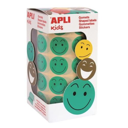Gommettes Rouleau Emoji 33 Mm Vert X 900 - Apli Agipa