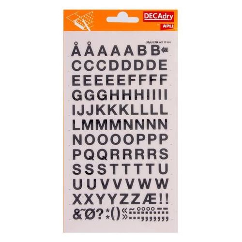 Lettres Transfert Noir 10mm - Apli Agipa