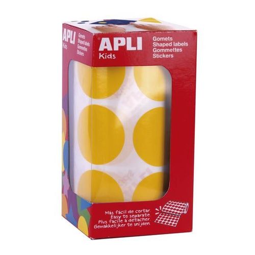 Gommettes Rouleau Rond Ø 33 Mm Jaune X 708 - Apli Agipa