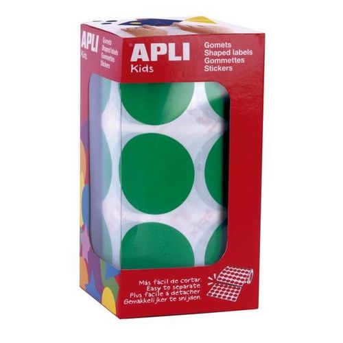 Gommettes Rouleau Rond Ø 33 Mm Vert X 709 - Apli Agipa