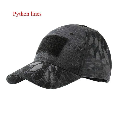 Casquette De Camouflage Tactique,1 Pièce,Sangle Réglable,Chapeau À Rayures Simples,Chapeau De Sport De Plein Air,Chapeau De Soleil,Casquette Tactique De L'armée De Camouflage - Type Python Lines
