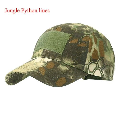 Casquette De Camouflage Tactique,1 Pièce,Sangle Réglable,Chapeau À Rayures Simples,Chapeau De Sport De Plein Air,Chapeau De Soleil,Casquette Tactique De L'armée De - Type Jungle Python Lines