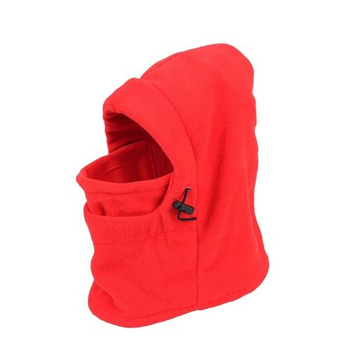 Casquette De Randonnée Coupe-Vent Pour Hommes,Cagoule Polaire Thermique Chaude D'hiver,Masque Facial,Chauffe-Cou Pour Vélo De Ski Moto,Chapeaux De Camping - Type Red