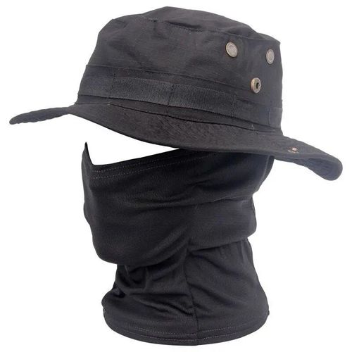 Casquette De Sniper Tactique Militaire Airsoft,Couvre-Chef De L'armée,Camouflage Pour Hommes Et Femmes,Chapeaux De Soleil,Cagoule D'extérieur,Seau Boonie,Masque X043 - Type Black