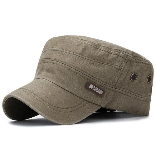 Casquette Militaire À Dessus Plat En Coton Lavé Pour Hommes Et Femmes,Casquettes De Poisson En Plein Air Réglables,Casquette De L'armée Des Cadets,Chapeaux De L'armée Rétro,Sophia - Type Green D
