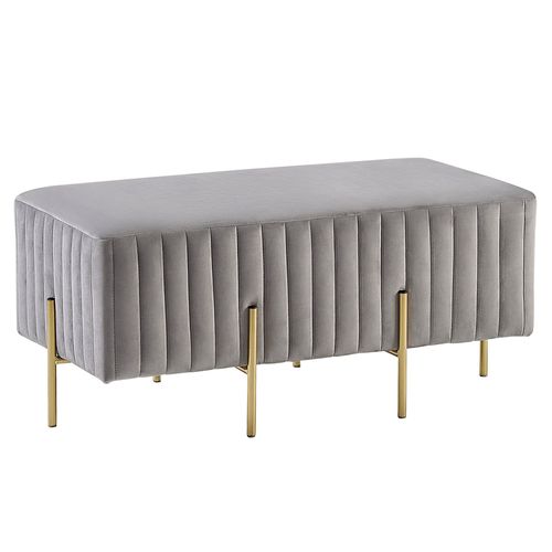 Bout De Lit En Velours Gris Clair Dayton