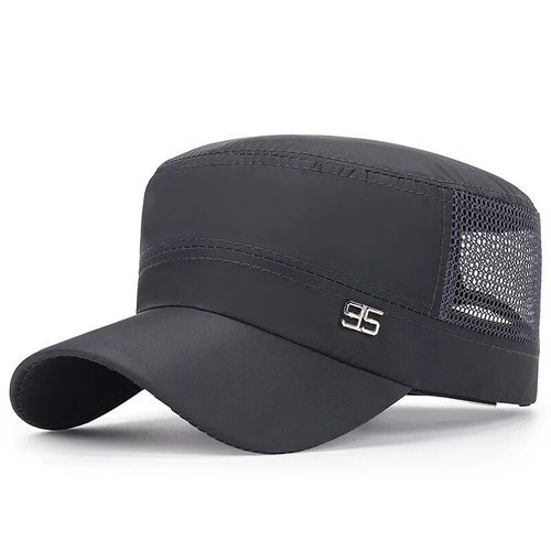 Casquette Militaire À Dessus Plat En Coton Lavé Pour Hommes Et Femmes,Casquettes De Poisson En Plein Air Réglables,Casquette De L'armée Des Cadets,Chapeaux De L'armée Rétro,Sophia - Type Grey #B