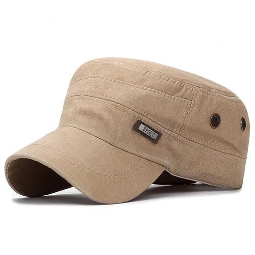 Casquette Militaire À Dessus Plat En Coton Lavé Pour Hommes Et Femmes,Casquettes De Poisson En Plein Air Réglables,Casquette De L'armée Des Cadets,Chapeaux De L'armée Rétro,Sophia - Type Khaki D #A