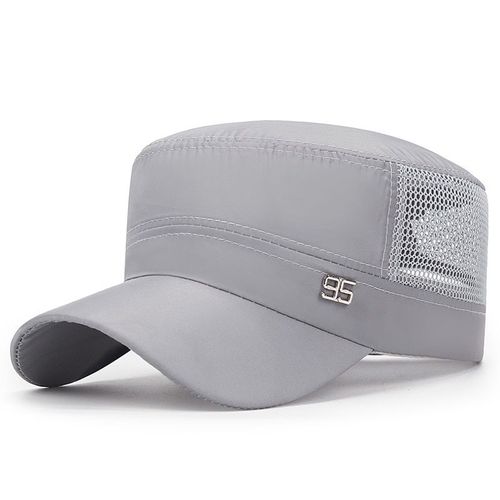 Casquette Militaire À Dessus Plat En Coton Lavé Pour Hommes Et Femmes,Casquettes De Poisson En Plein Air Réglables,Casquette De L'armée Des Cadets,Chapeaux De L'armée Rétro,Sophia - Type Light Grey