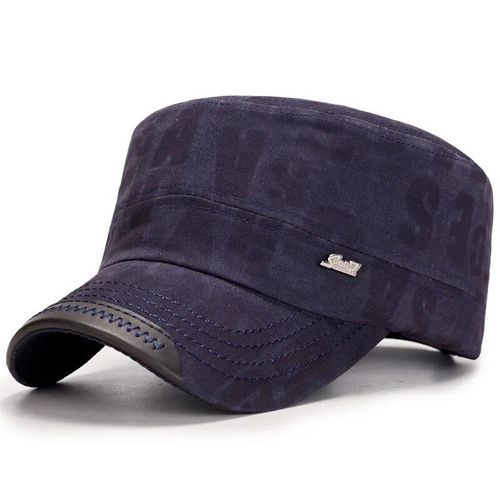 Casquette Militaire À Dessus Plat En Coton Lavé Pour Hommes Et Femmes,Casquettes De Poisson En Plein Air Réglables,Casquette De L'armée Des Cadets,Chapeaux De L'armée Rétro,Sophia - Type Navy Blue #B
