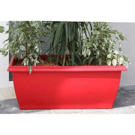 Jardinière isiPop Rouge grenadine 50 cm x 16 cm, avec feutre et soucoupe -  ISI-Jardin