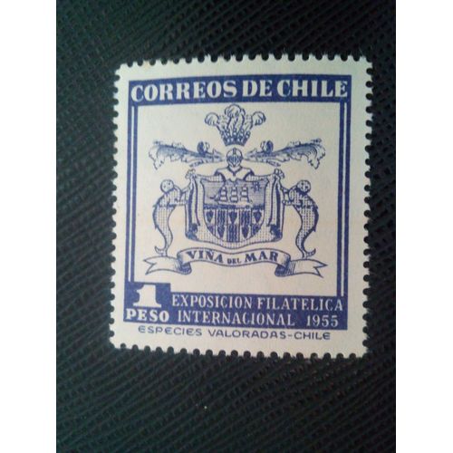Timbre Chili Yt 251 Armoiries Viña Del Mar 1955 ( 071105 )