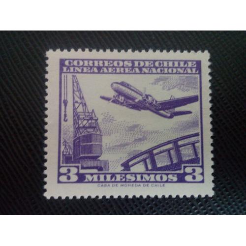 Timbre Chili Yt Pa 193 Avion Et Grue 1960 ( 071105 )