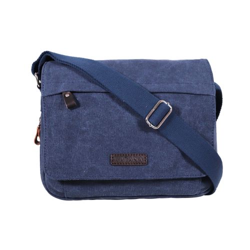 Petit sac besace KATANA en toile garni cuir réf 6514 bleu (6 couleurs disponible)