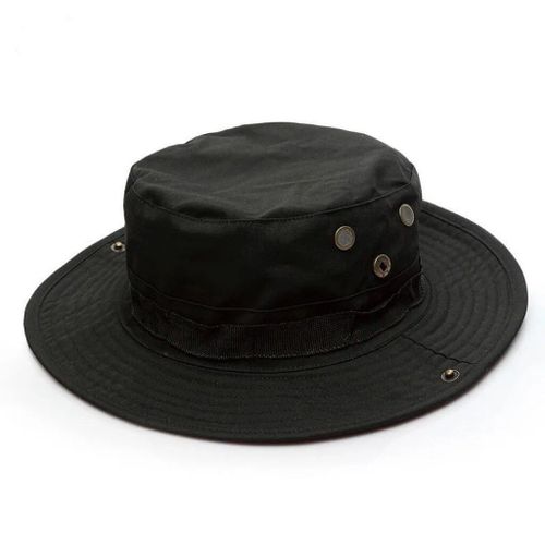 Chapeau De Camouflage De L'armée Américaine,Casquette De Seau Militaire Tactique,Casquette De Soleil De Randonnée De Chasse En Plein Air D'été Pour Hommes Et Femmes - Type Black