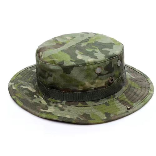 Chapeau De Camouflage De L'armée Américaine,Casquette De Seau Militaire Tactique,Casquette De Soleil De Randonnée De Chasse En Plein Air D'été Pour Hommes Et Femmes - Type Green Cp