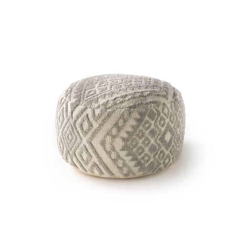 Pouf Elias Gris 55x55x30 Cm - Tapis Poil Court Design Moderne Pour Salon