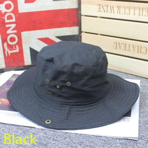 Chapeau De Randonnée En Coton Pour Hommes,Casquettes Safari,Chapeau Anderboonie Militaire,Casquette De Pêche Et De Chasse,Chapeau De Soleil D'été Pour Hommes,E27 - Type Black