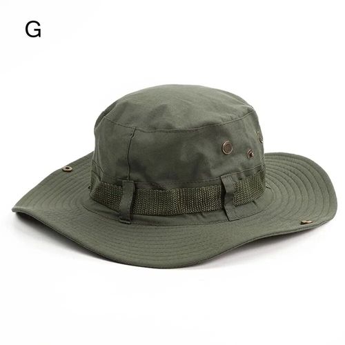 Chapeau De Randonnée En Coton Pour Hommes,Casquettes Safari,Chapeau Anderboonie Militaire,Casquette De Pêche Et De Chasse,Chapeau De Soleil D'été Pour Hommes,E27 - Type Color G