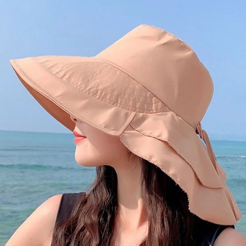 Chapeau De Soleil D'été Pour Femme Avec Protège-Cou Et Pare-Soleil Pour Le Cyclisme En Plein Air,Voyage,Chapeau De Poisson À Gros Bords,Casquette De Randonnée Suffolk - Type Khaki