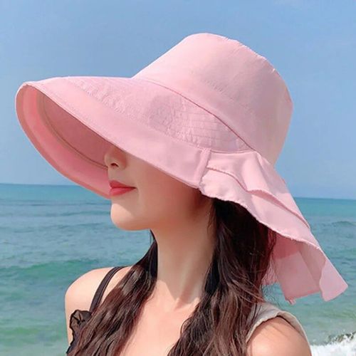 Chapeau De Soleil D'été Pour Femme Avec Protège-Cou Et Pare-Soleil Pour Le Cyclisme En Plein Air,Voyage,Chapeau De Poisson À Gros Bords,Casquette De Randonnée Suffolk - Type Pink