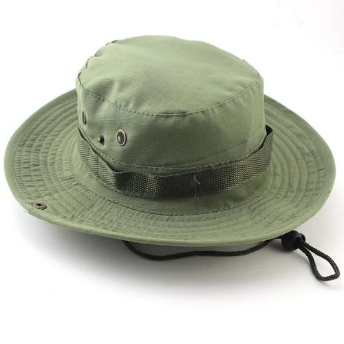 Chapeau De Sport En Coton Délavé Pour Homme Et Femme,Cordon De Menton En Sergé,Militaire,Camouflage,Chasse,Voyage,Casquette De Soleil,Style Seau,Chapeaux De Pêcheur - Type Army Green