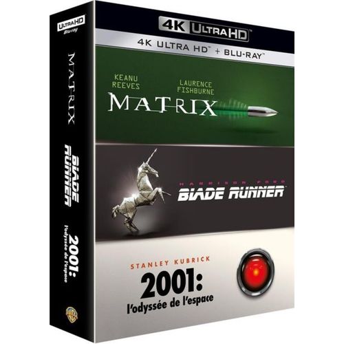 Coffret 3 Films : Matrix + Blade Runner + 2001 : L'odyssée De L'espace - 4k Ultra Hd + Blu-Ray